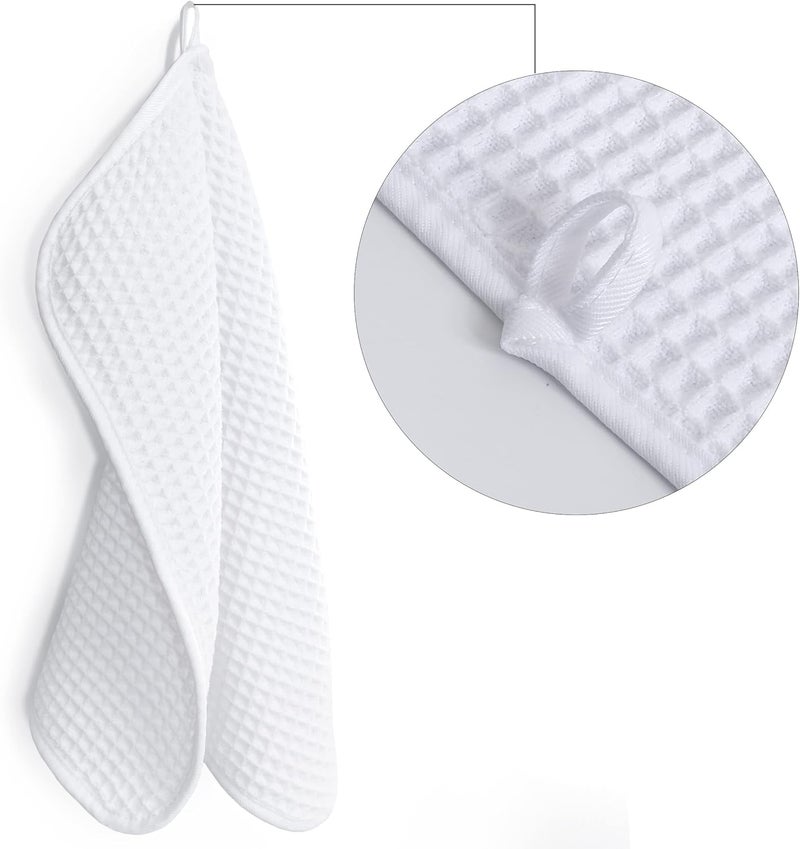Polyte 430 GSM Microfiber Lint Free Washcloth Face Towel, 13 x 13 in, 4 Pack (Waffle Weave) - Image 2